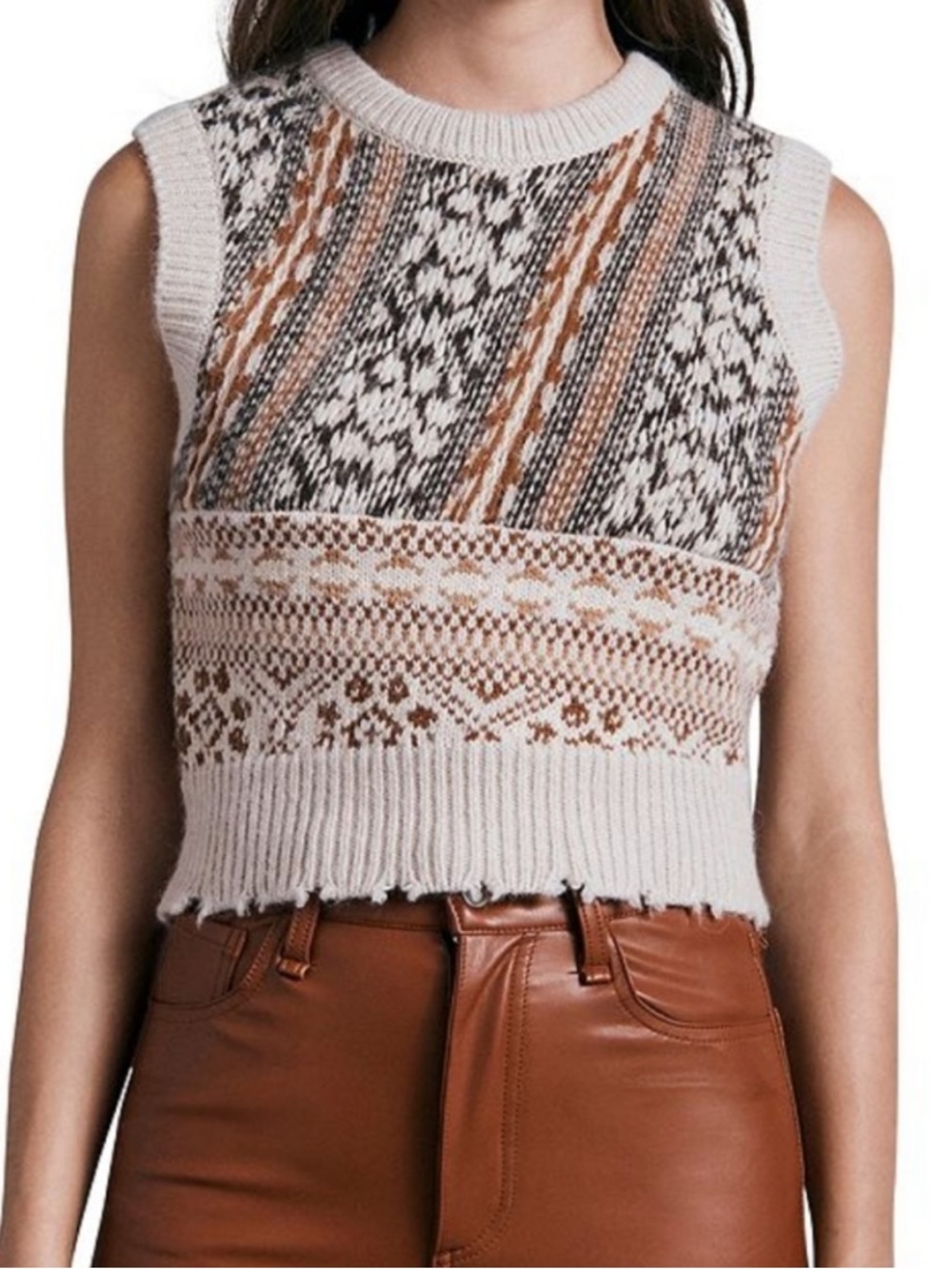 Rag and Bone Alpaca Wool Hollis Fair Isle Sweater Vest